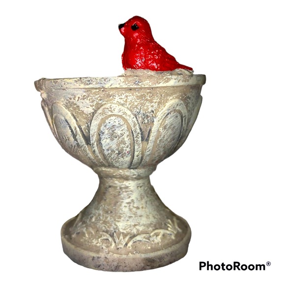 🐤 CERAMIC BIRD BATH FIGURINE 🐤 - Picture 1 of 4